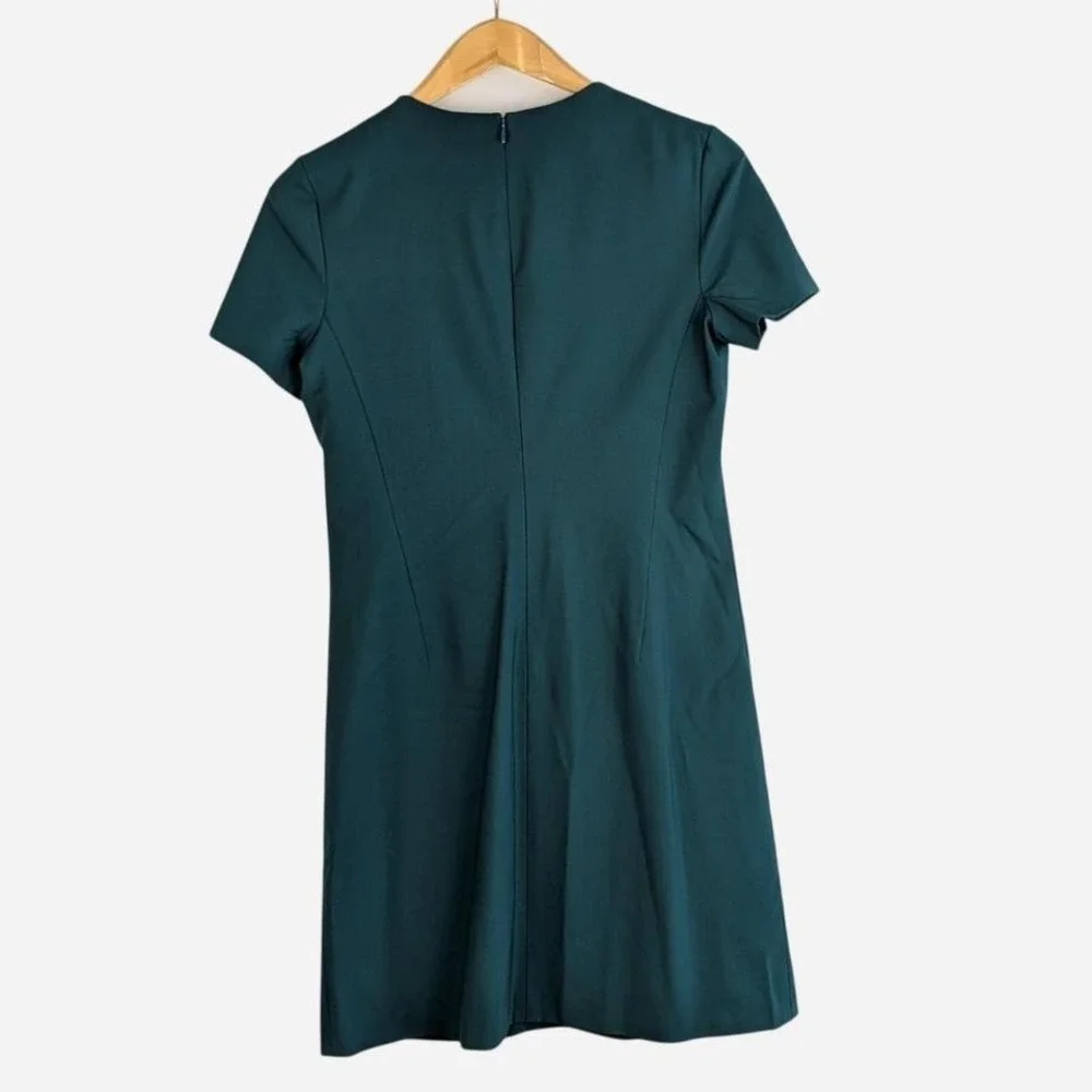 Theory Good Wool Sheath Dress Teal Green Size 10 - Picture 2 of 6